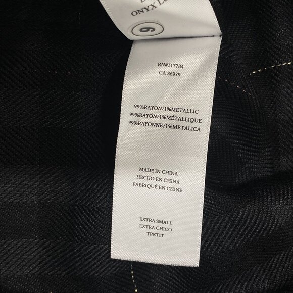 Rails Elosie Plaid Band Collar Button-Up Blouse - Onyx Lurex Size XS - Picture 7 of 8